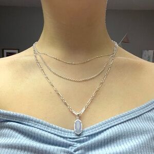 Elegant Silver Layered Kendra Scott Necklace